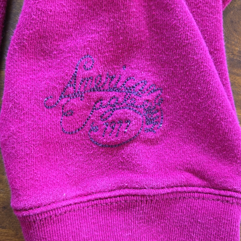 American Eagle Y2K Pink Hoodie Sweatshirt Size Large - Picture 7 of 13